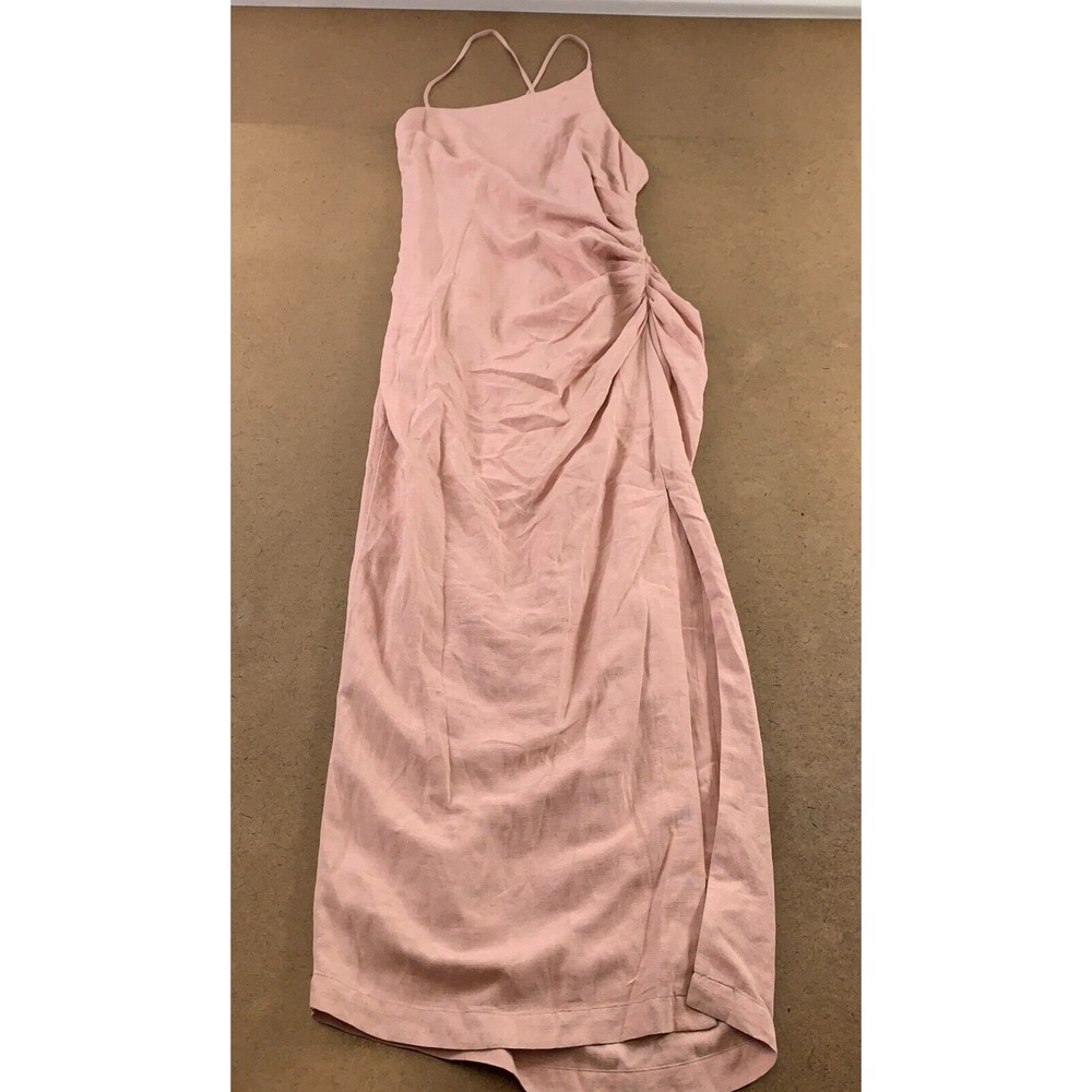 Anthropologie Women's Size 4‎ Pink Sleeveless Ruched Asymmetrical Midi Dress NWT